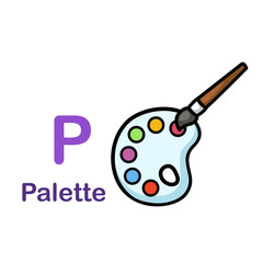 Alphabet Letter P-Palette vector illustration