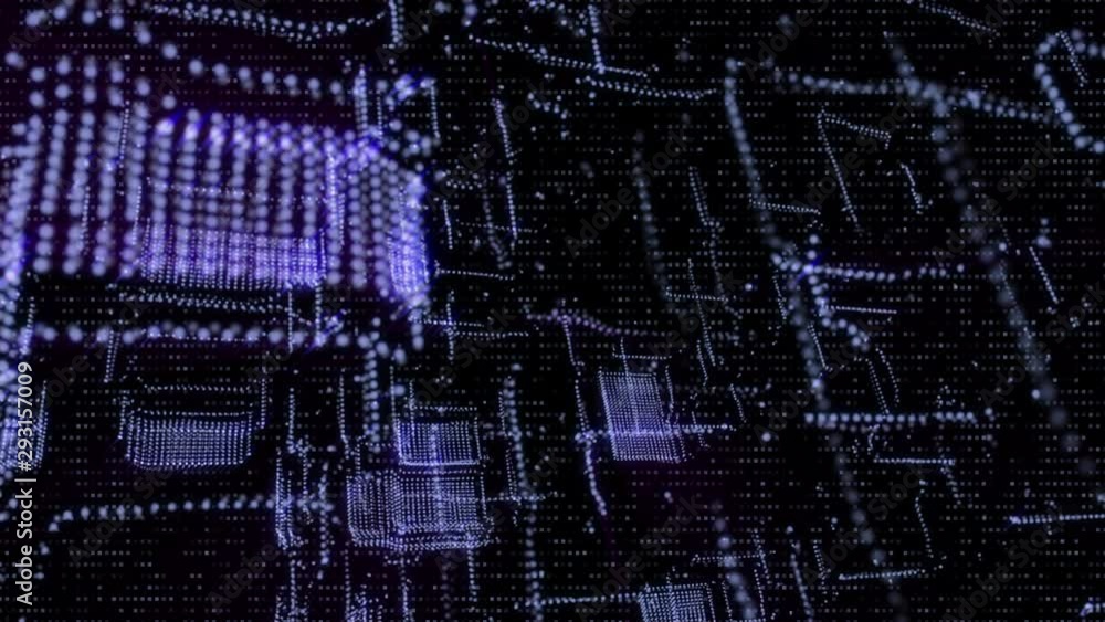 Aufkleber futuristic 3d footage virtual reality hologram rendering network communication concept. 4k motion gr