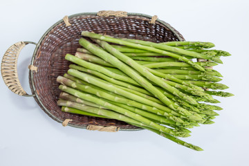 Asparagus and white background