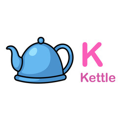 Alphabet Letter K-Kettle vector illustration