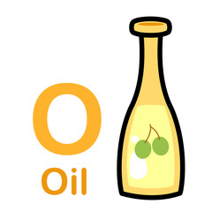 Alphabet Letter O-Oil vector illustration