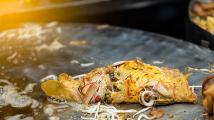 Egg wrapped seafood, one delicious Thai food