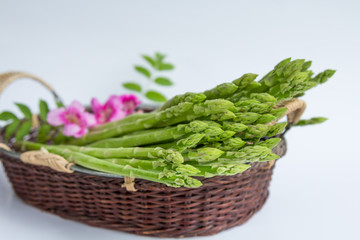 Asparagus and white background