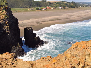 Beautiful big beach in Cobquecura, Chili