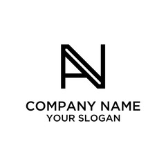 Abstract letter AN NA AV VA. minimal logo design template. 