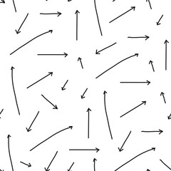 Seamless pattern with hand drawn arrow