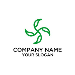 Leaf Fan Logo Nature Template