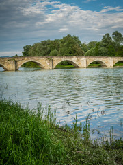 Fototapeta premium The Buriano bridge over the Arno river in Italy
