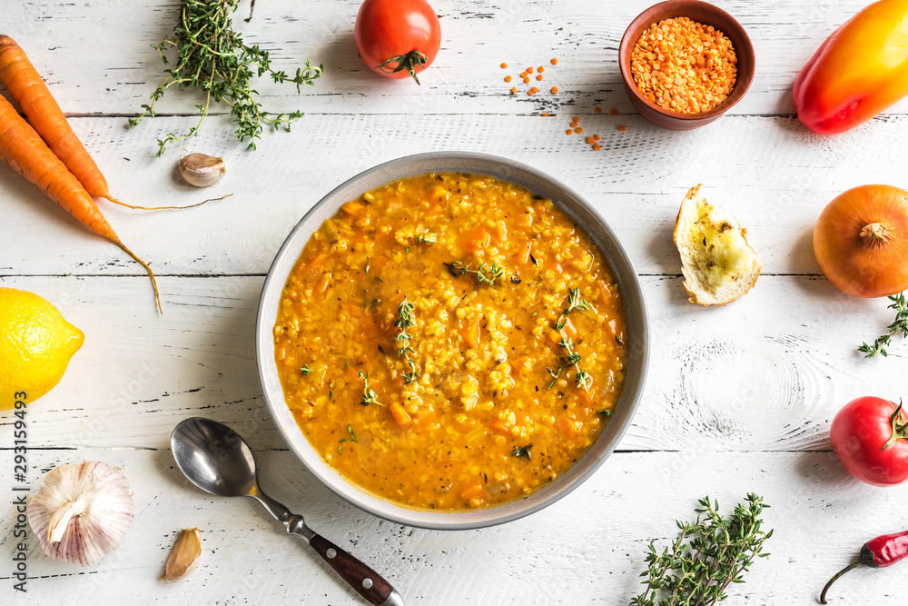 Wall mural red lentil soup