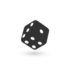 Dice cube. Dice with white dots on a white background. 3D effect Vector illustration.