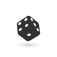 Dice cube. Dice with white dots on a white background. 3D effect Vector illustration.