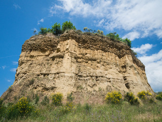 View of Le Balze canyon landscape in Valdarno, Italy