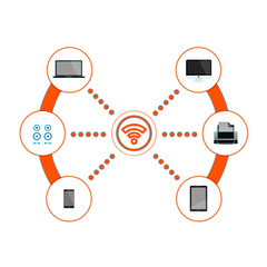 Various wireless connected devices vector