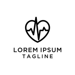 logo Heart. Healthy heart symbol icon. vector illustration. graphic design.