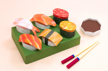 Paper japanese seafood sushi