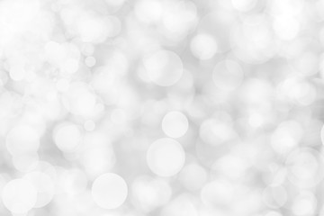 Abstract background with White bokeh on gray background. christmas blurred beautiful shiny Christmas lights.
