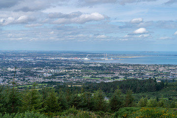 Lanscape of Dublin fron Wicklow Way.