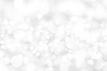 Abstract background with White bokeh on gray background. christmas blurred beautiful shiny Christmas lights.