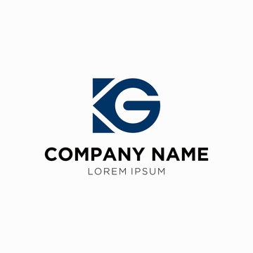 Logo design, Inspiration for companies from the initial letters logo KG icon.