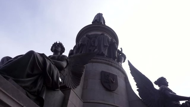 The O'Connell Monument. A statue with angels in Dublin. Ireland