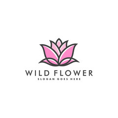 Flower logo template design icon vector