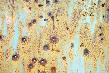 natural rusty surface with old paint and erosion from time to time