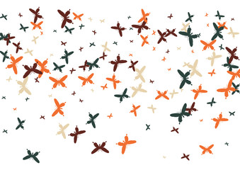 Festive colorful butterfly confetti background. Frame vector pattern texture for holiday, postcard, poster, website, carnival, banner, birthday and children's parties. Butterfly summer cover mock-up. 