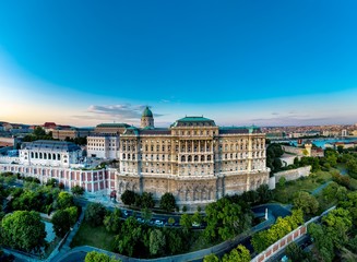 Fototapeta na wymiar Drone photo of buda castle Budapest, Hungary