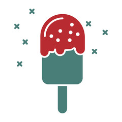 Choco nuts Ice cream bar with Stick vector icon design