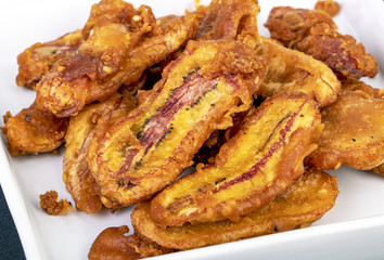 Crisp Deep-fried sliced banana, Fried banana, Kluay khek