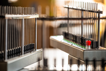 Fototapeta premium Electronic installation of tubes and light sensors