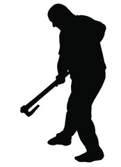 Silhouette of a lumberjack