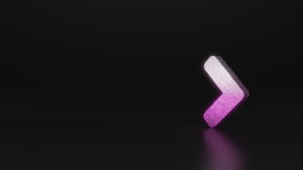 science glitter symbol of angle right icon 3D rendering