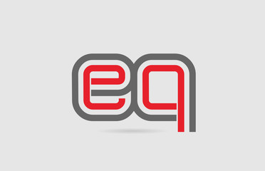 red grey alphabet letter logo combination EQ E Q for icon design