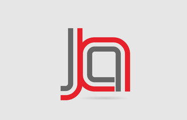 red grey alphabet letter logo combination JA J A for icon design