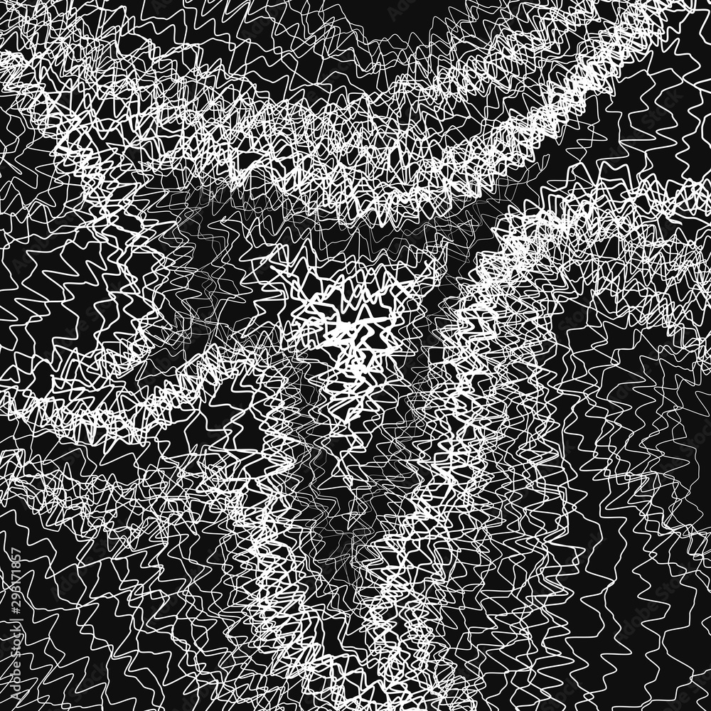 Poster monochrome abstract lines background. vector design art chaos texture