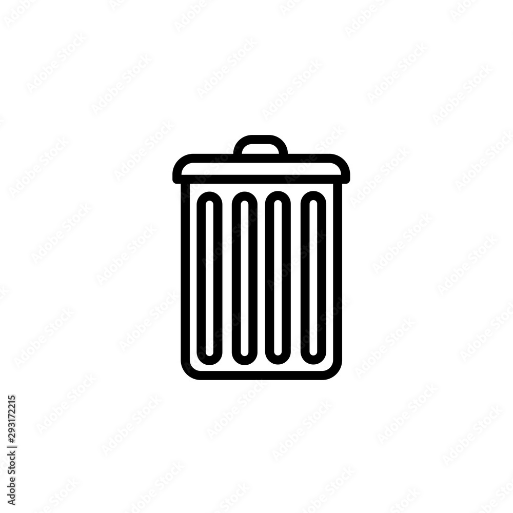 Poster trash can icon thin line for web and mobile, modern minimalistic flat design. vector dark grey icon 