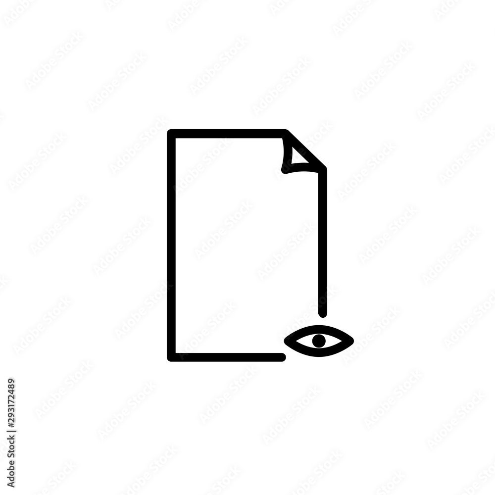 Fototapete document file view outline icon. linear style sign for mobile concept and web design. paper document