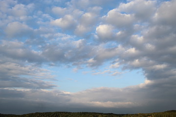 clouds over lake