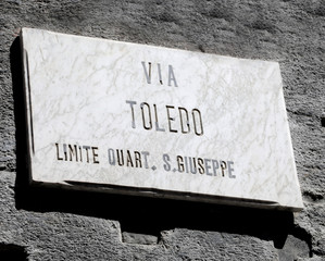 street name of Naples in Italy called VIA TOLEDO