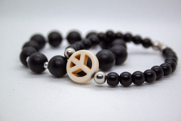 beads on white background