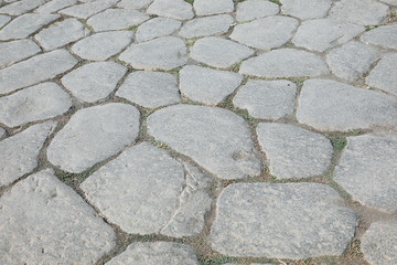 big  stones of an ancient roman road in Italy