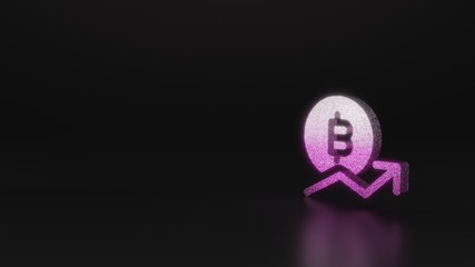 science glitter symbol of bitcoin trend icon 3D rendering