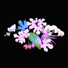 Fototapeta premium A composition of tropical plants, palm leaves