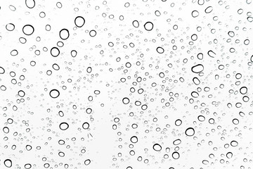 Rain drops on window glasses surface Natural Pattern of raindrops. Natural pattern of raindrops on white background for your design.