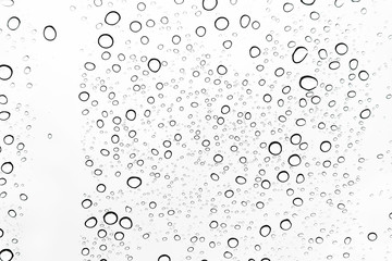 Rain drops on window glasses surface Natural Pattern of raindrops. Natural pattern of raindrops on...