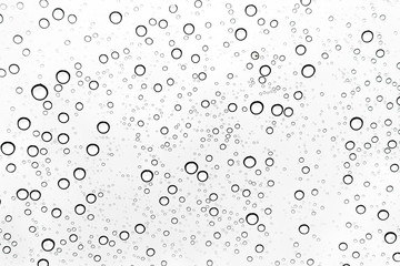 Rain drops on window glasses surface Natural Pattern of raindrops. Natural pattern of raindrops on white background for your design.