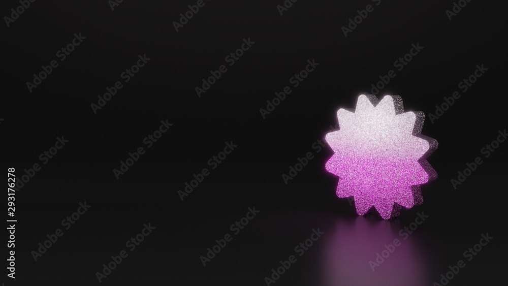 Poster science glitter symbol of certificate badge icon 3d rendering