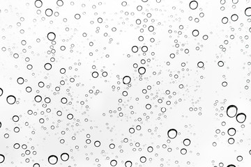 Rain drops on window glasses surface Natural Pattern of raindrops. Natural pattern of raindrops on white background for your design.