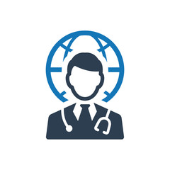 Global doctor icon